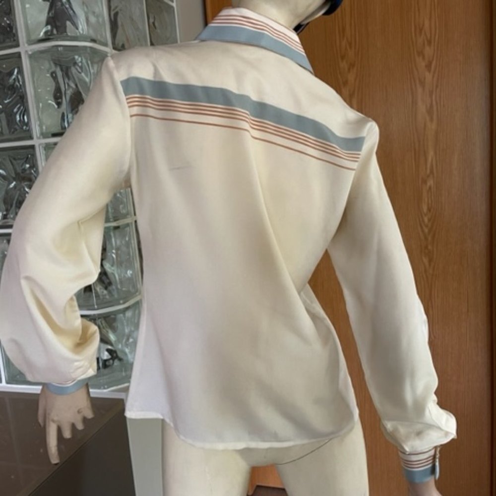 Vtg. SERGE NANCEL PARIS BLOUSE Long Sleeve, Button Down SIZE 42 Unique Graphics - Picture 4 of 9